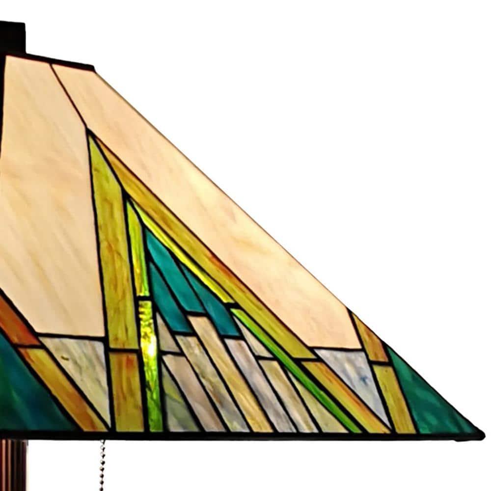 Tiffany Style 62" Bronze Stained Glass Mission Floor Lamp