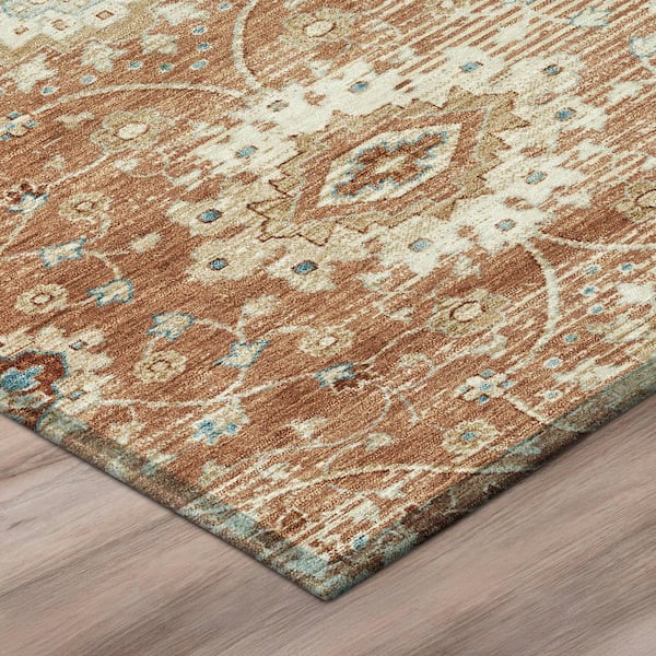 Chantille Machine Washable Indoor/Outdoor Abstract ACN3100 Rust 3 ft. x 4 ft. Area Rug