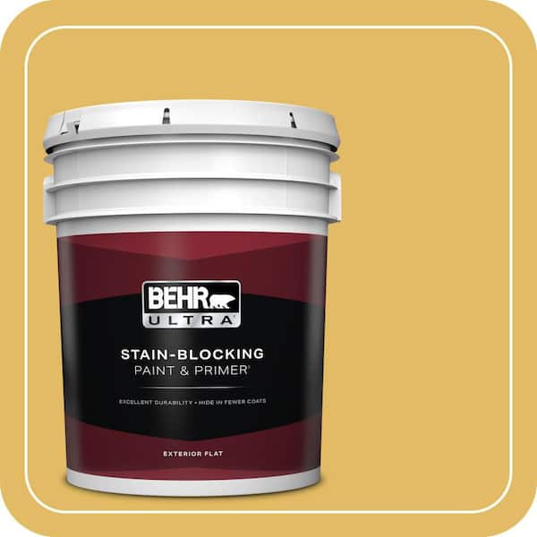 BEHR ULTRA 5 gal. #MQ4-12 Dandelion Wish Flat Exterior Paint & Primer