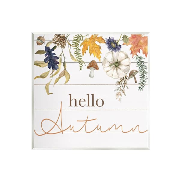Stupell Industries Hello Autumn Botanicals by Livi Finn 1-Piece Unframed Graphic Print Nature Poster Art Print 12 in. x 12 in.