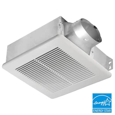 Slim Series 80 CFM Ceiling or Wall Bathroom Exhaust Fan, ENERGY STAR
