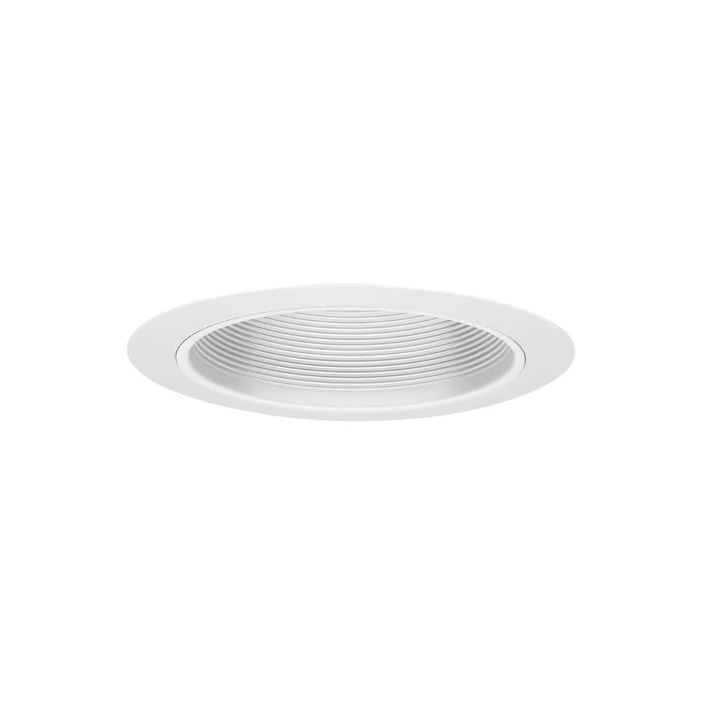 White 6-Inch Steel Baffle Recessed Lighting Trim
