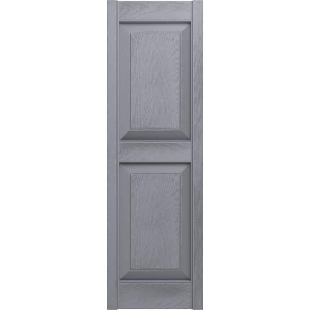 14.75" x 31" Gray Vinyl Raised Panel Decorative Shutters