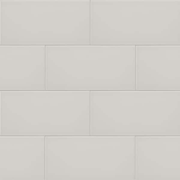 Unbranded Streamline Dorian Light Gray 3 in. x 6 in. Matte Ceramic wall Tile (11.19 sq. ft./ Case)
