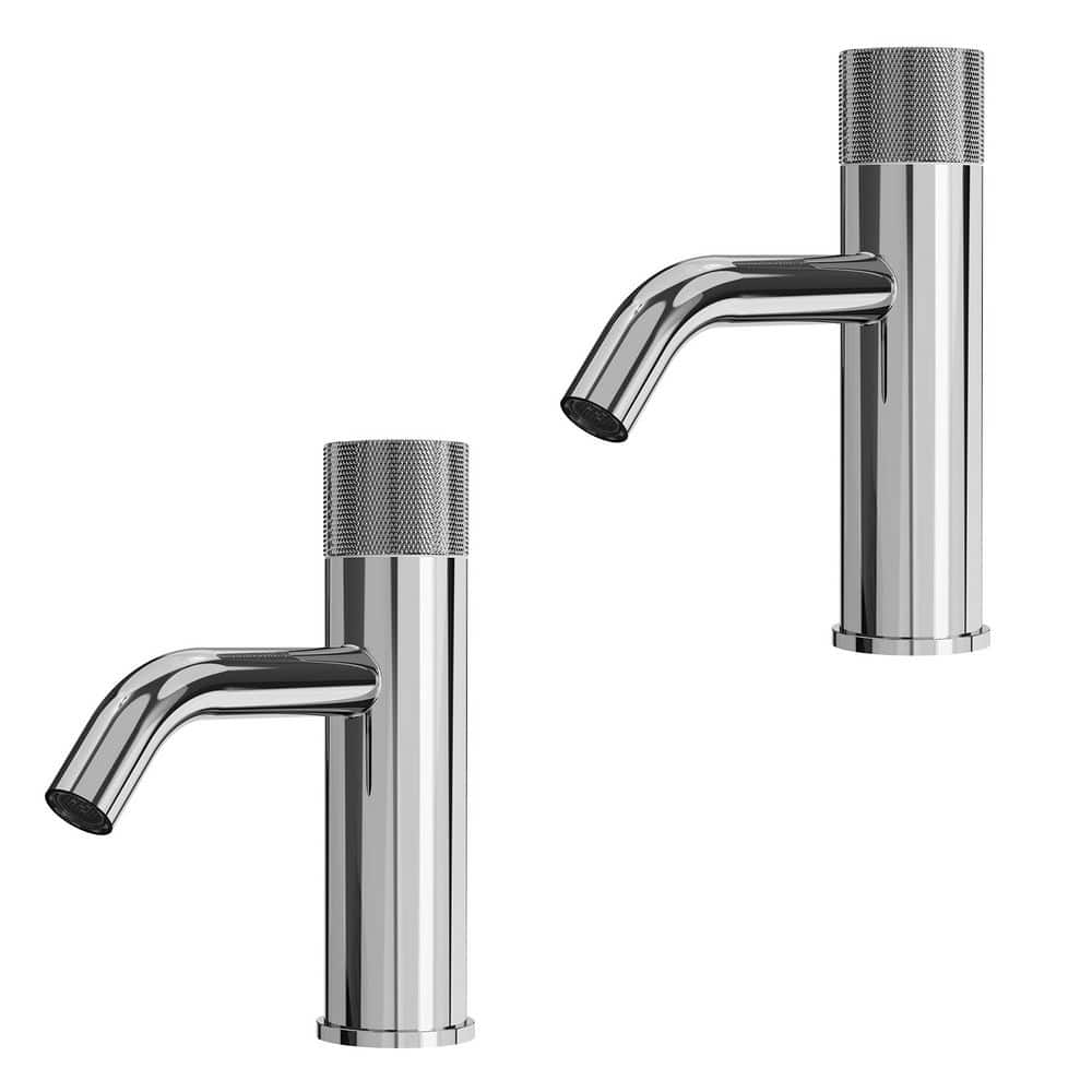 2 Pack 7 in. H 1-Handle Single Hole Bathroom Sink Faucet with Anti-Slip Handle in Polished Chrome with Pop-Up Drain price history on PriceWatchPro