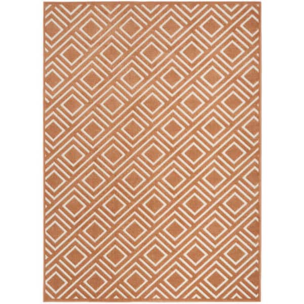 Nourison Casual Copper 7 ft. x 9 ft. Checker Contemporary Area Rug