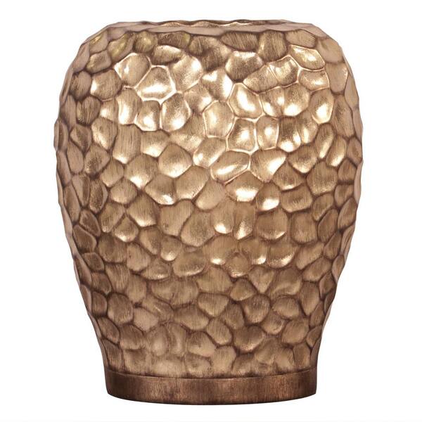 Unbranded Wide Hammered Gold Decorative Vase