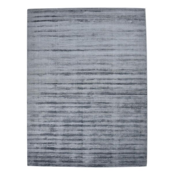 Solo Rugs Milo Contemporary Solid Steel 9 ft. x 12 ft. Hand-Knotted Area Rug