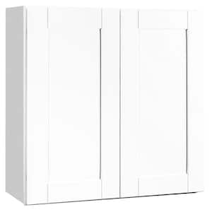 Shaker 30 in. W x 12 in. D x 30 in. H Assembled Wall Kitchen Cabinet in Satin White