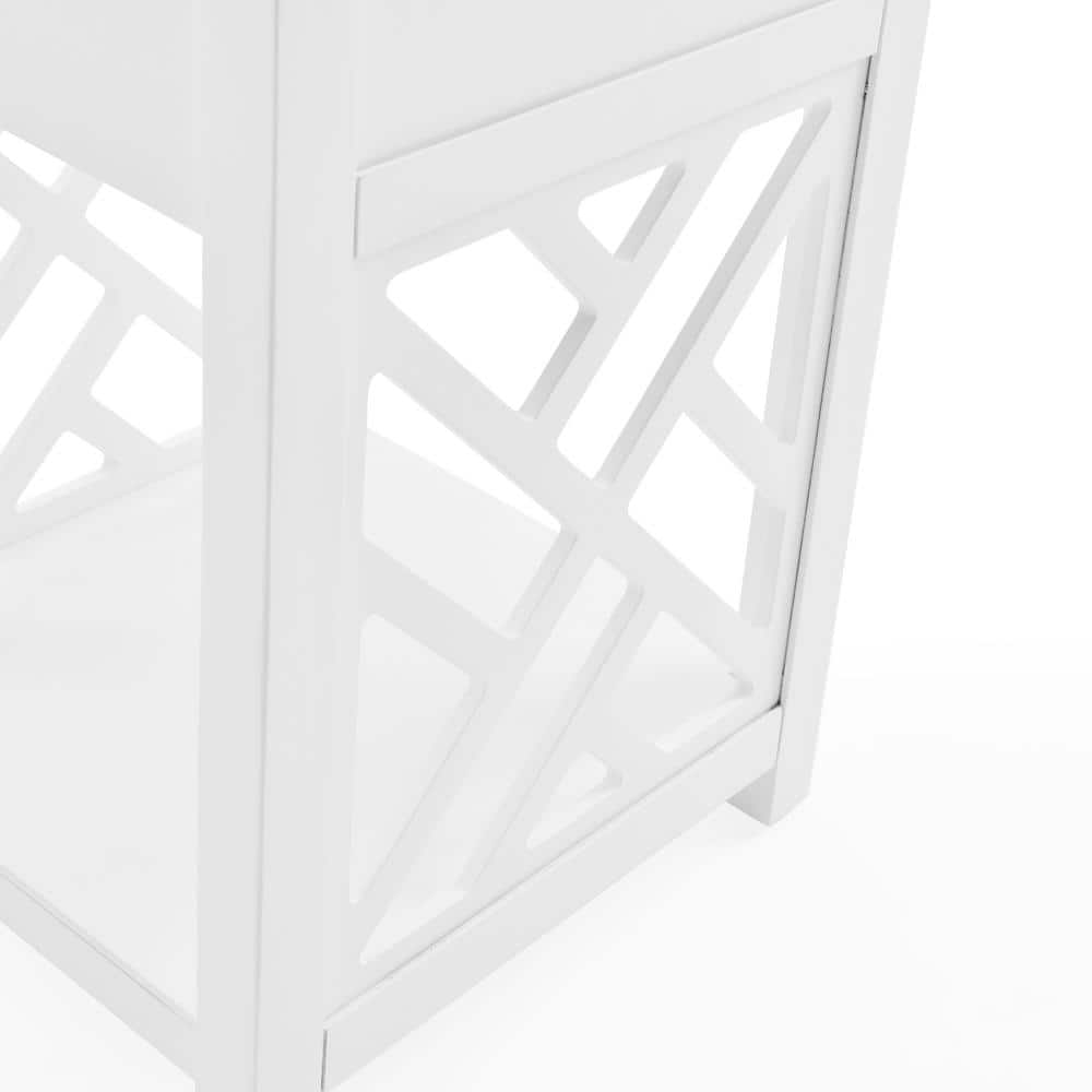 Coventry 15.75'' White Pine End Table with Drawer and Shelf