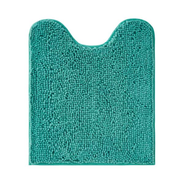 Resort Collection Plush Shag Chenille Marine Blue 20 in. x 24 in. Bath Rug