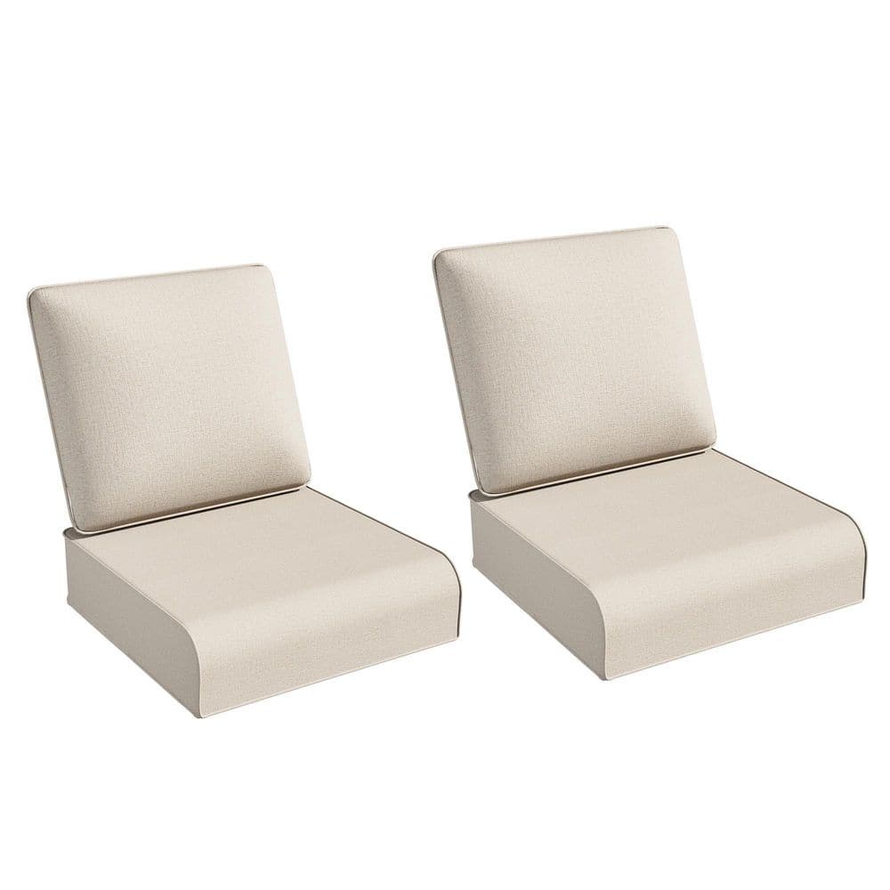 24 in. x 24 in. x 6 in. 4-Piece Outdoor Patio Replacement Deep Seat Cushion Set for Lounge Chairs in Beige price history on PriceWatchPro