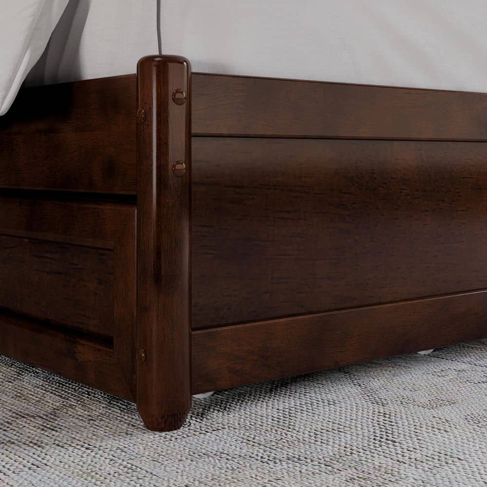 Malta Light Toffee Natural Bronze Solid Wood Frame Twin Platform Bed with Panel Footboard Storage Drawers - thumbnail 10