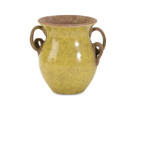 Unbranded 6.75 in. H x 7 in. Diameter Yellow Pravuil Small Handmade Vase