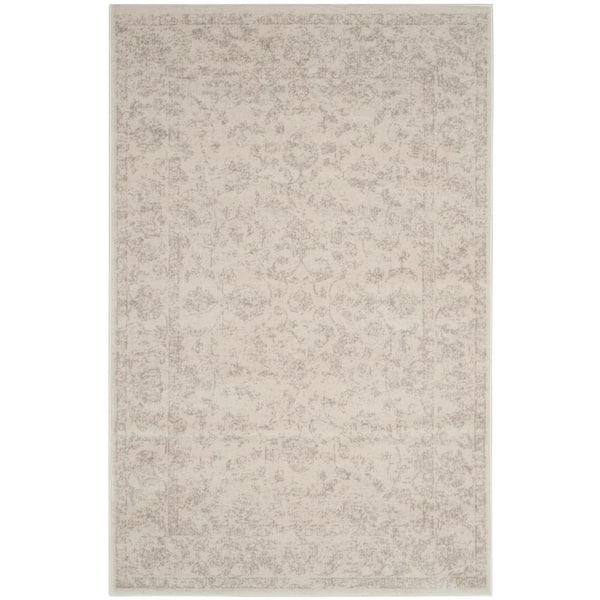 SAFAVIEH Carnegie Cream/Light Gray Doormat 3 ft. x 5 ft. Distressed Border Area Rug
