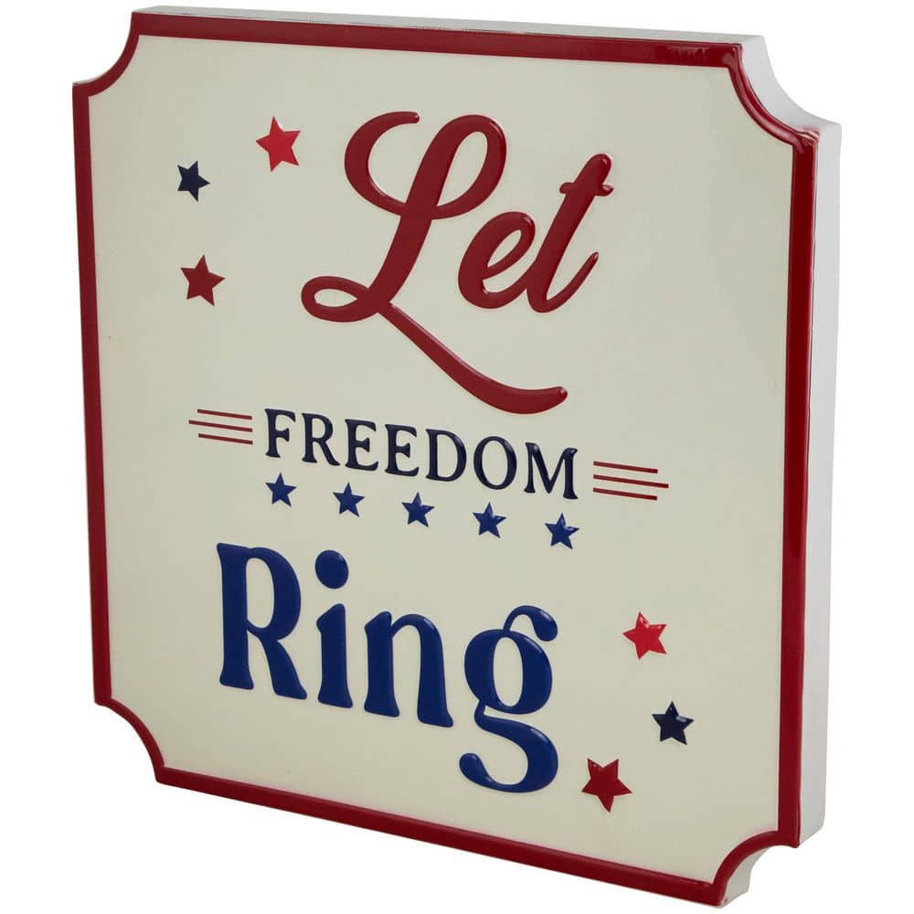 Patriotic Red White and Blue Metal Wall Sign