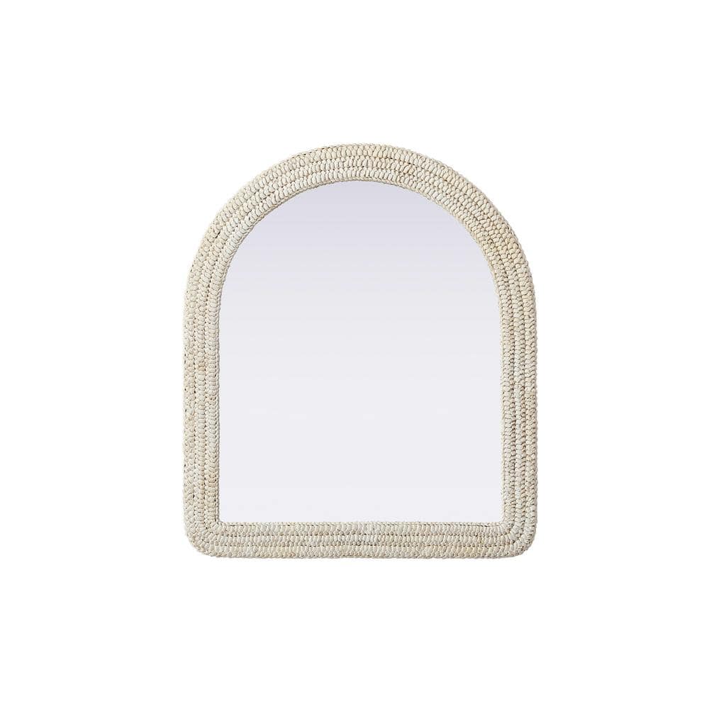 Timeless Home Linen White 36 in. W x 42 in. H Cornhusk Wall Mirror