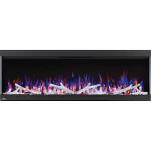 Trivista Pictura 50 in. 3-Sided Wall-Mount Electric Fireplace in Black