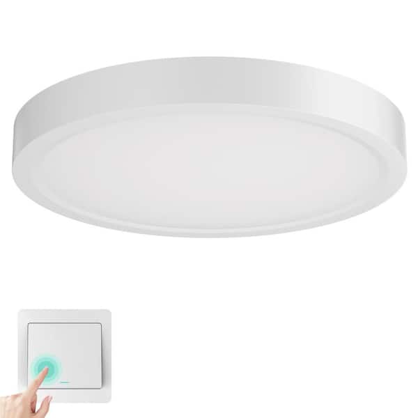 TOZING 9 in. 24-Watt White Integrated LED 2400 Lumens Round Flat Panel Ceiling Flush Mount For Bathroom, Hallway, Kitchen