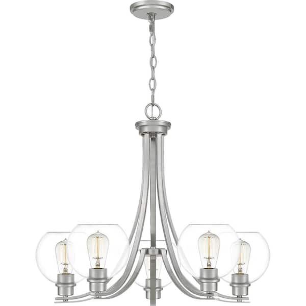 Quoizel Pruitt 5-Light Brushed Nickel Chandelier