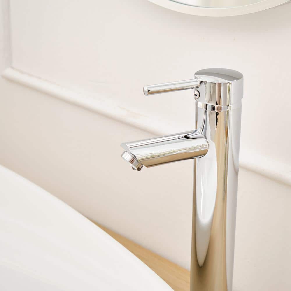 Polished Chrome Single Handle Vessel Sink Faucet
