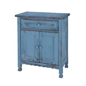 Country Cottage Blue Antique Accent Cabinet