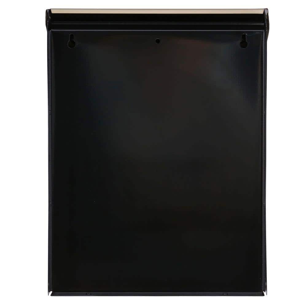 Medium Black and Brass Steel Locking Wall Mount Mailbox