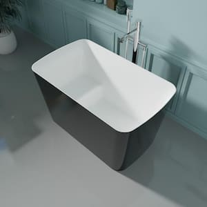 47 in. Acrylic Flatbottom Freestanding Non-Whirlpool Bathtub in Black