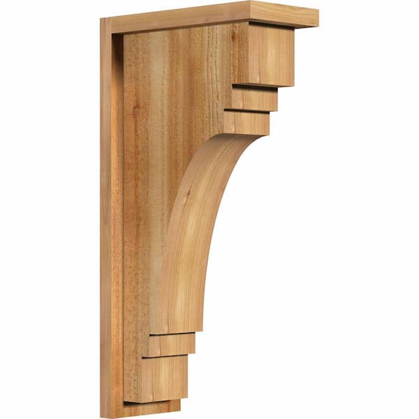 Ekena Millwork 6 in. x 12 in. x 24 in. Western Red Cedar Pescadero Rough Sawn Corbel with Backplate