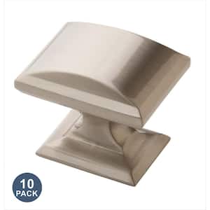 Candler 1-1/4 in. (32mm) Classic Satin Nickel Rectangle Cabinet Knob (10-Pack)
