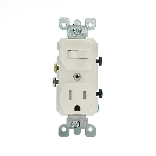 Leviton 15 Amp Tamper-Resistant Combination Switch and Outlet, White Leviton 15 Amp Tamper-Resistant Combination Switch and Outlet, White