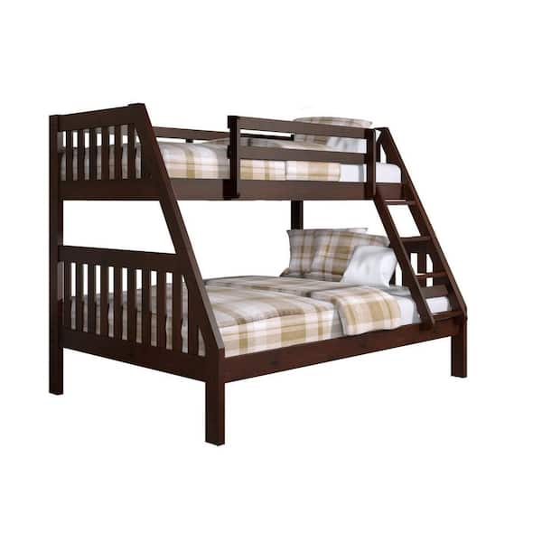 Donco Kids Brown Cappuccino Twin over Full Mission Bunkbed