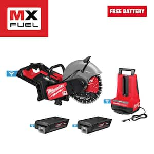 MX FUEL Lithium-Ion 14 in. Cut Off Saw Kit with RAPIDSTOP Brake w/ (2) FORGE XC8.0 Batteries & (1) MX FUEL Super Charger