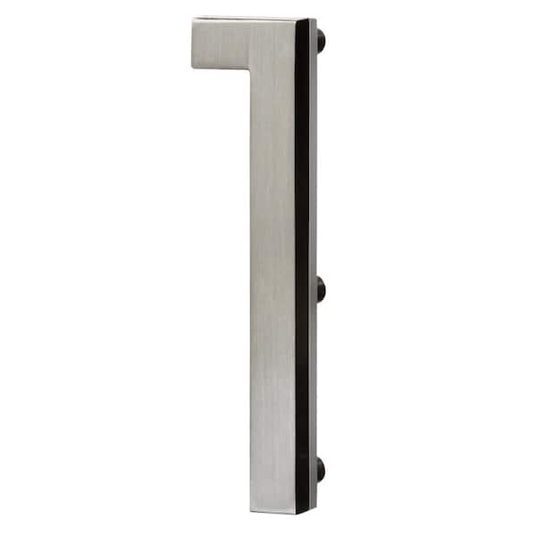 Unbranded 5 in. Satin Nickel LED Backlit House Number 1