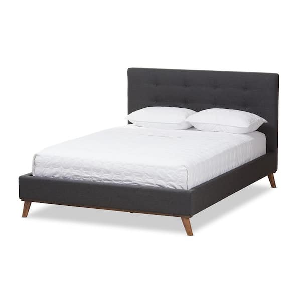 Baxton Studio Valencia Dark Gray Queen Platform Bed 28862 7835 HD