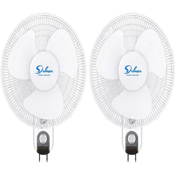 Adrinfly Oscillating 18 in. 3 Fan Speeds Wall Fan in White with ...