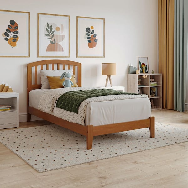 AFI Richmond Light Toffee Natural Bronze Solid Wood Frame Twin Low Profile Platform Bed