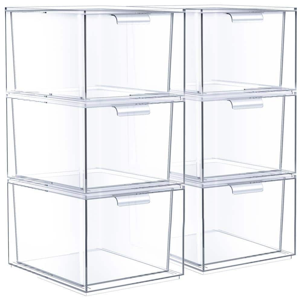 Stackable Acrylic Drawers - Clear Make Up Organizers for Vanity