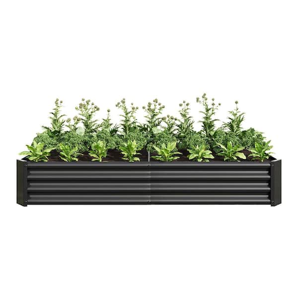 Sungrd 6 ft. x 3 ft. x 1 ft. Outdoor Raised Garden Bed in Black