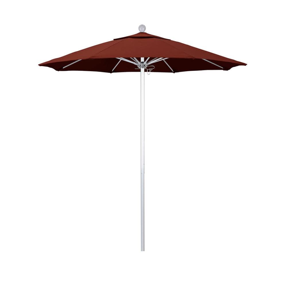 7.5 ft. Silver Aluminum Commercial Market Patio Umbrella with Fiberglass Ribs and Push Lift in Henna Sunbrella price history on PriceWatchPro