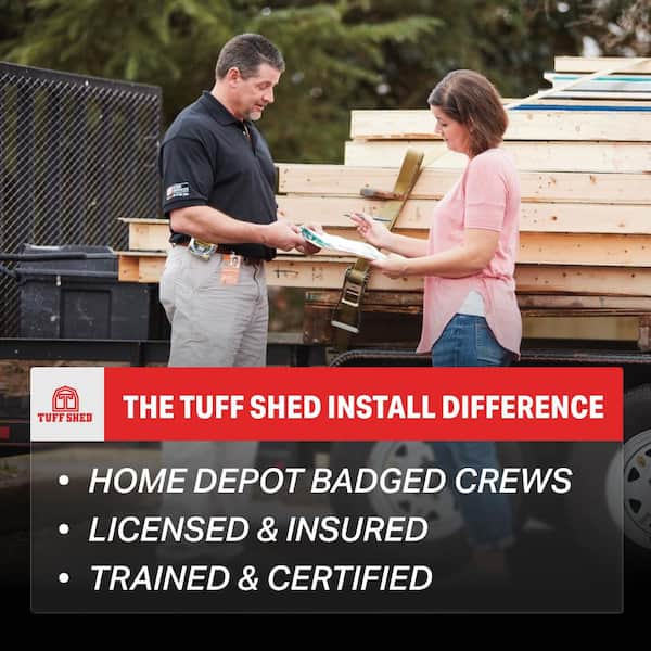 Professionally Installed Tahoe Sierra 10 ft. x 12 ft. Primed Wood Storage Shed with 6 ft. High Sidewall (120 sq. ft.)