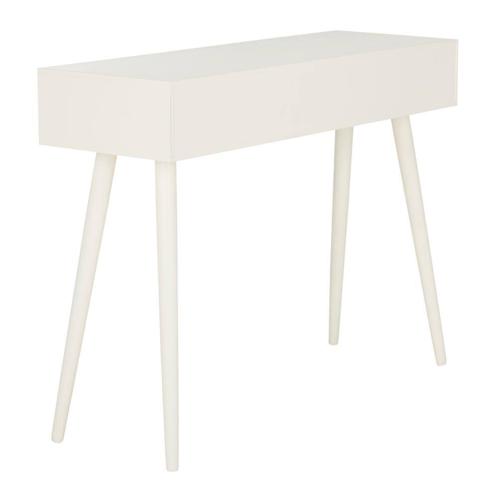 Elegant Transitional White Mirrored 3-Drawer Console Table