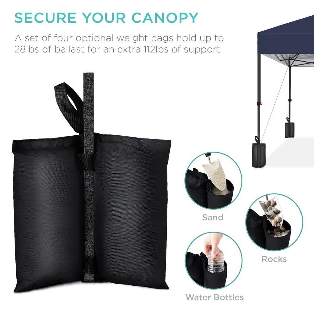 Blue 10x10ft Steel Pop-Up Canopy Tent with Wheeled Case
