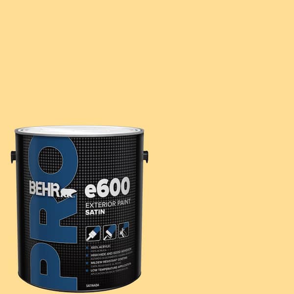 BEHR PRO 1 gal. #320B-4 Lemon Pound Cake Satin Exterior Paint