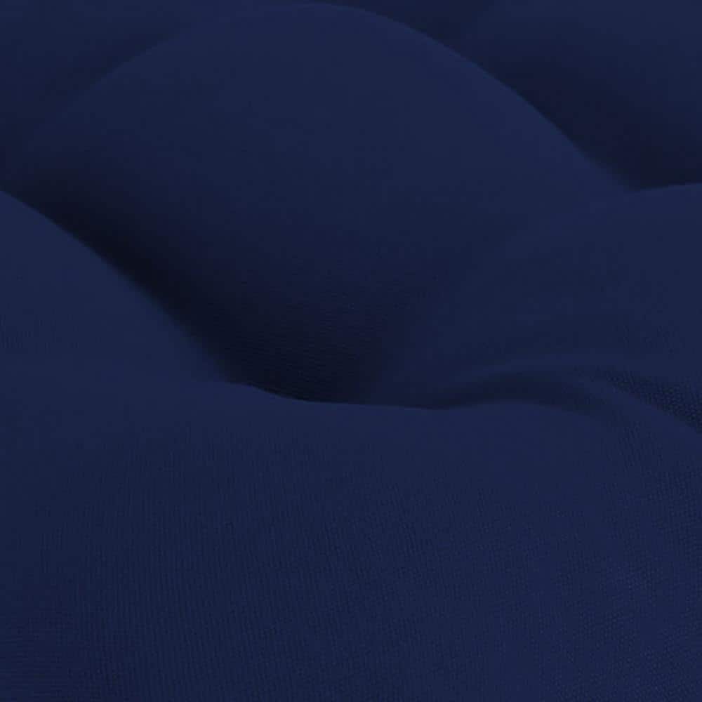 Dark Blue Fade-Proof Polyfill Outdoor Chair Cushions, Set of 2