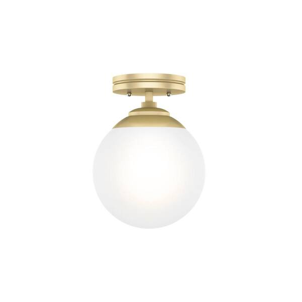 Hunter Hepburn 1 Light Modern Gold Brass Flush Mount Bedroom Light ...