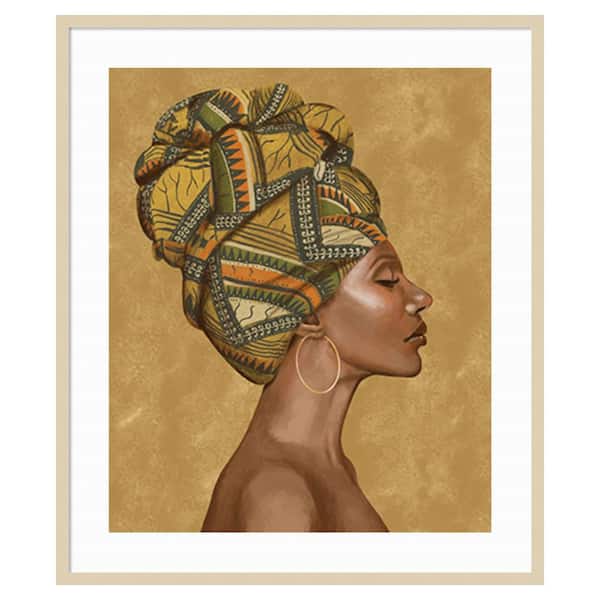 Amanti Art Beautiful Woman I by Bannarot 35 in. W x 41 in. H. Wood Framed Wall Art Print Framed in Brown