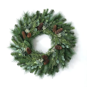 30" Artificial Mixed Pine & Eucalyptus Wreath