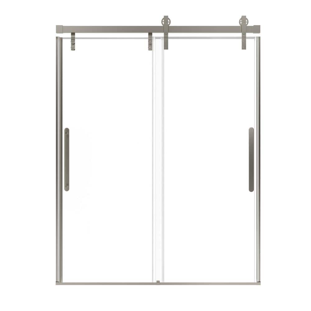 60.6 in. W x 76 in. H Frameless Glass Sliding Shower Door in Brushed Nickel with Glass Certified by SGCC price history on PriceWatchPro
