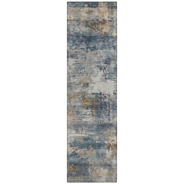 Chantille Machine Washable Indoor/Outdoor Abstract ACN2368 Blue 2 ft. x 7 ft. Runner Rug